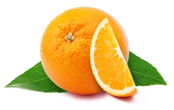 Orange Slice geïsoleerd op wit — Stockfoto