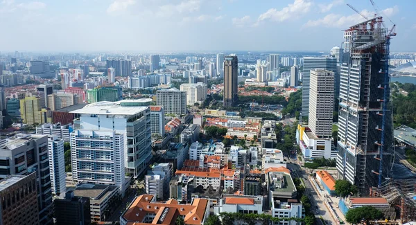 Singapore Skyline van roofto — Stockfoto