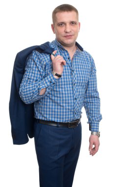 işadamı ile omuz üzerine ceket 