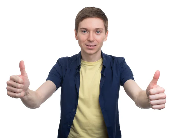 Öğrenci hareketi başparmak gösterir 