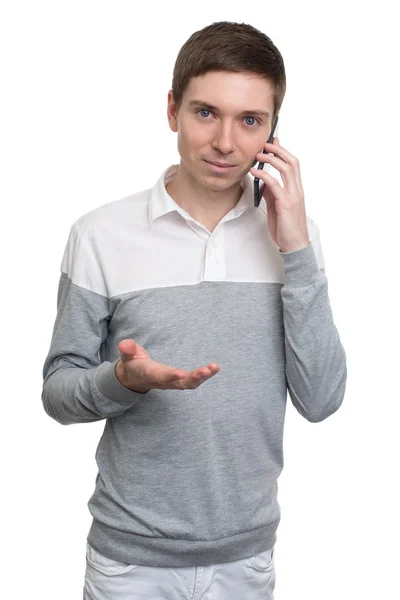 Mladý muž mluví po telefonu — Stock fotografie