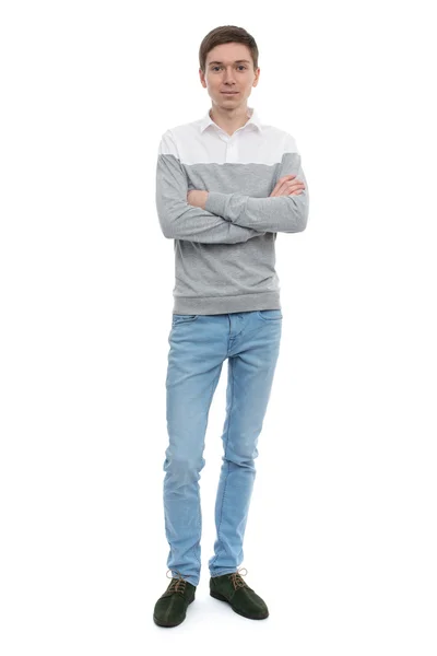 Gündelik giysiler içindeki genç adam.