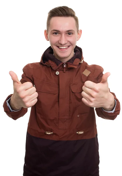 Happy man showing thumb up — Stock Photo, Image