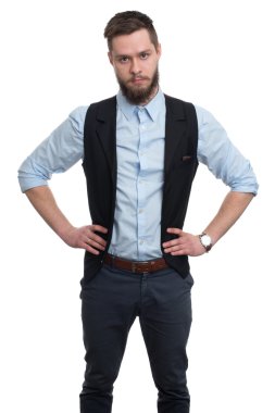 Sakallı genç bir işadamı portresi 