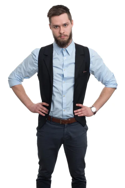 Sakallı genç bir işadamı portresi 