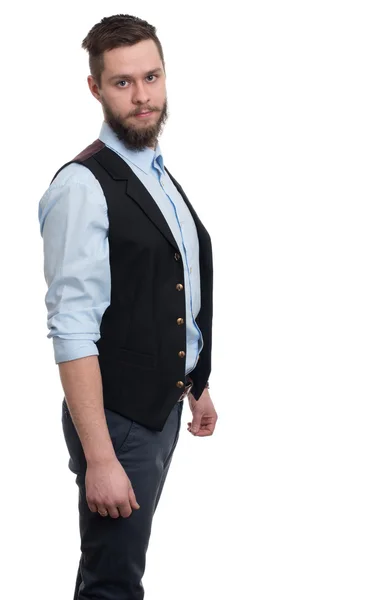 Sakallı genç bir işadamı portresi 