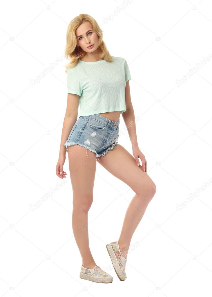 Russian Lady Was Short Shorts Blonde