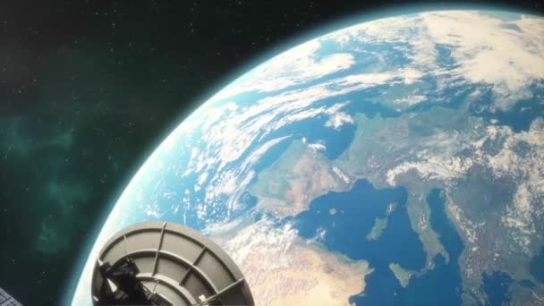Yörüngede Uydu — Stok video
