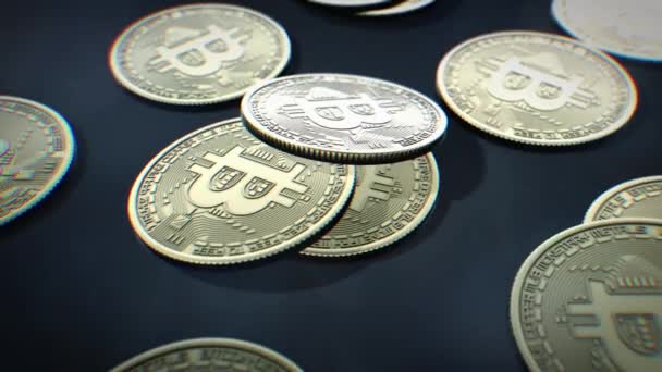 Bitcoin Criptomoneda Monedas Rotación Fotografías de stock