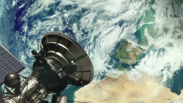 Satelitul Comunicații Orbită — Videoclip de stoc