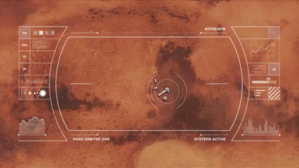 Mars Base Vanuit Baan Van Planeet — Stockvideo