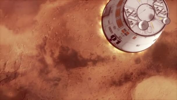 Mars Lander One Φτάνοντας Στον Κόκκινο Πλανήτη — Αρχείο Βίντεο