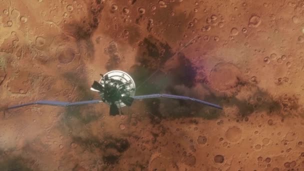 Mars Satelliet Planetaire Baan — Stockvideo