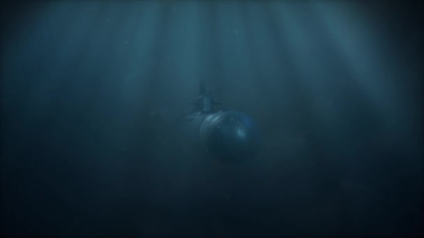 深海中的核潜艇保持位置 — 图库视频影像