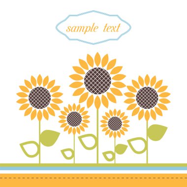 Stilize çiçek, yaprak ile vektör arka plan. 