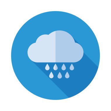 yağmur ile hava düz vektör simgesi