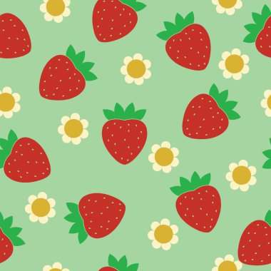 Dikişsiz desen olgun kırmızı çilek