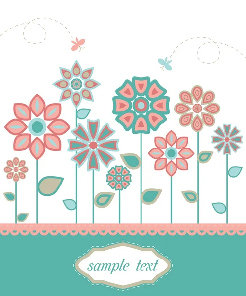 Carte d'invitation avec fond floral et place pour le texte — Image vectorielle