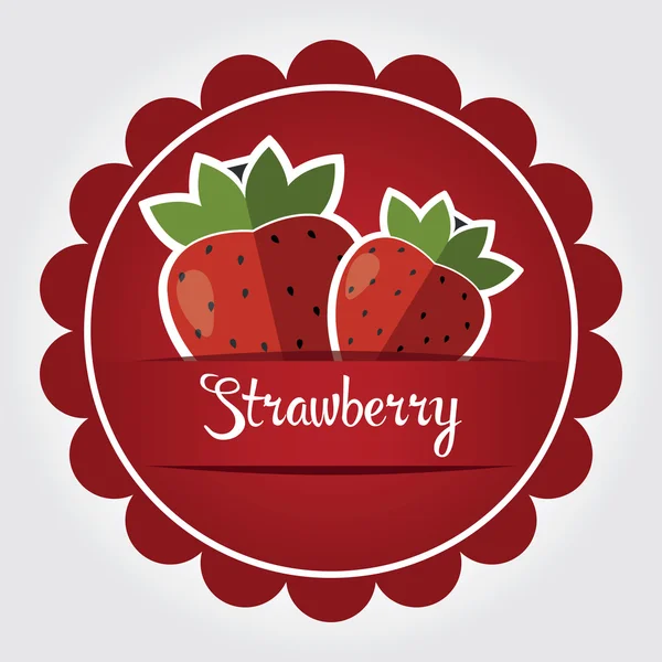 Enkelt kort med jordgubbar — Stock vektor