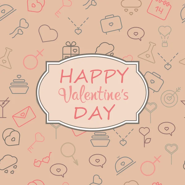 Valentine`s Day vintage card with place for text. — Stock Vector