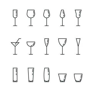 Bar gözlük vector Icons set