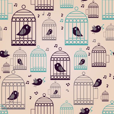 kuşlar ile Retro arka plan 