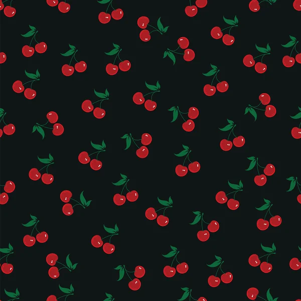 Röda körsbär sömlöst mönster — Stock vektor