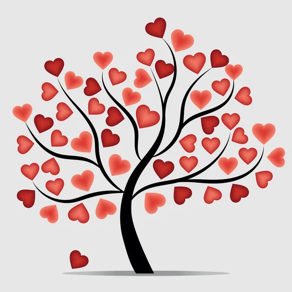 Abstract tree made with hearts. — Stock Vector