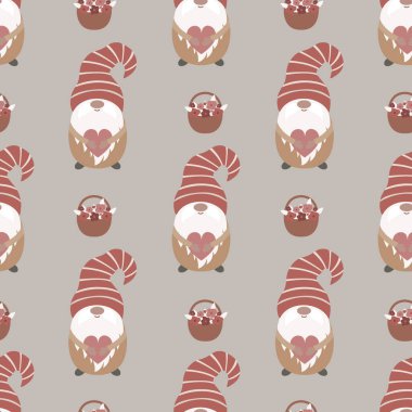 Şirin cücelerle boho kusursuz desen. Aşk cücesi vektör arka planı. Çocuk odası, duvar kağıdı, ambalaj, tekstil için kullanılabilir..