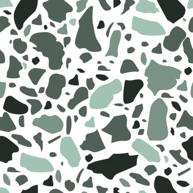 Terrazzo vektörsüz desen ve moda renk paletleri. Doğal ve dünyevi titreşimleri olan güzel mermer bir arka plan. Paketleme, minimalist düğün davetiyeleri, tekstil, markalaşma, kırtasiye, resim baskıları, kartvizitler için kullanılabilir.