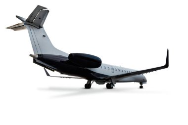 Modern şirket jeti beyaz arka planda izole edildi