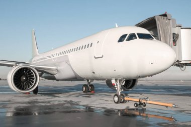 Jet Köprüsü 'nde bariyerli yolcu uçağı.