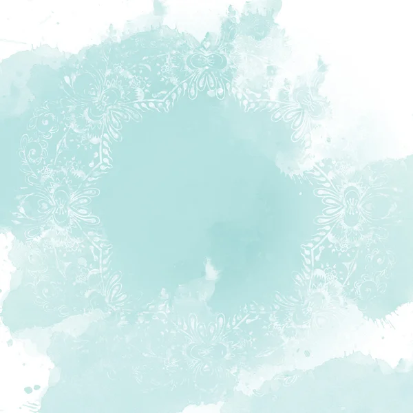 Mint und weißen Aquarell dekorativen Hintergrund — Stockfoto
