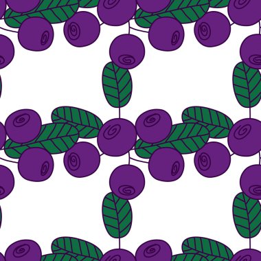 Bilberries ya da yaban mersini seamless modeli. 