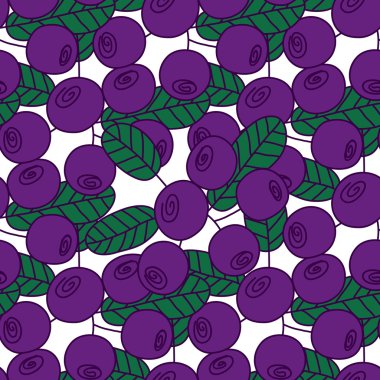 Bilberries ya da yaban mersini seamless modeli.
