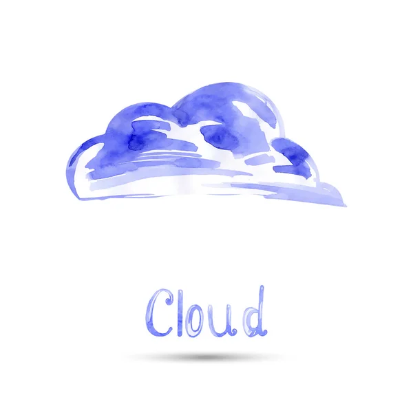 Watercolor illustration of a cloud. Vector. — Stock Vector