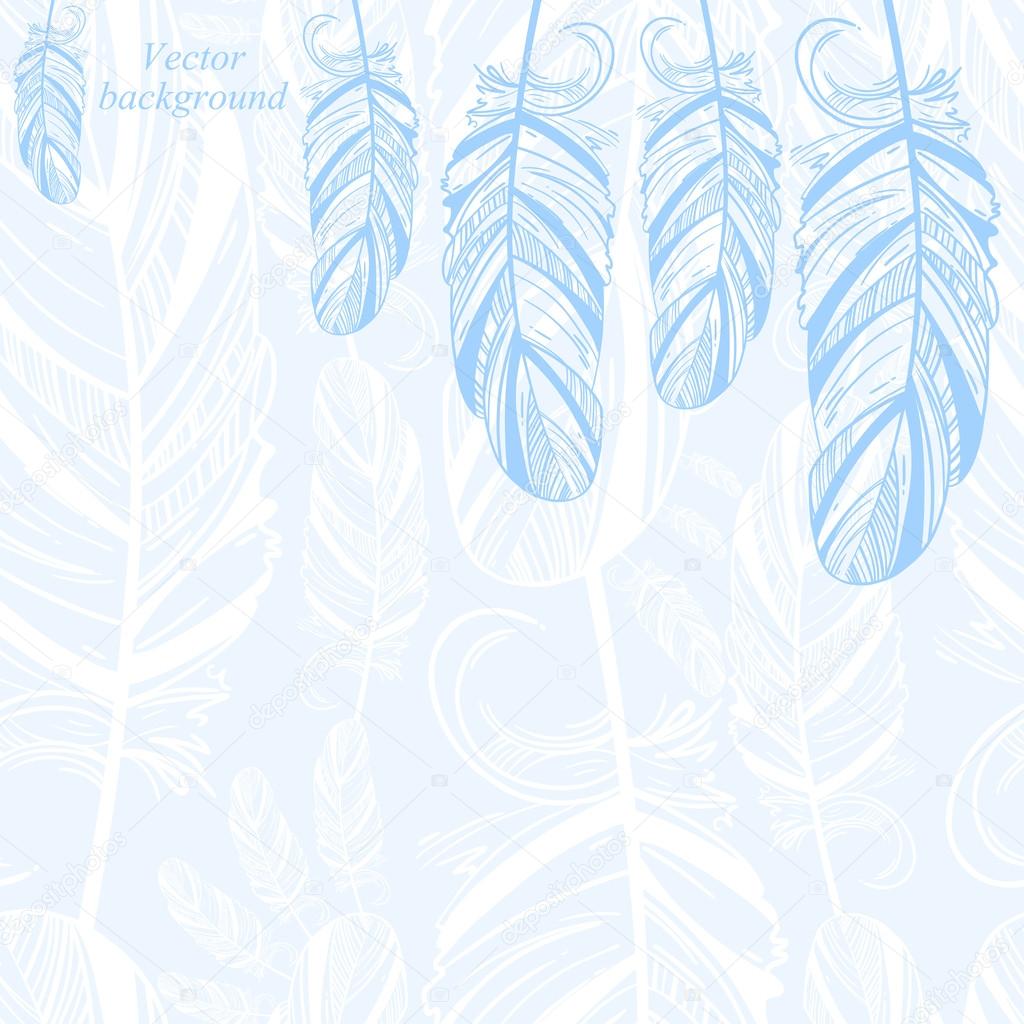 Gentle abstract background with feathers