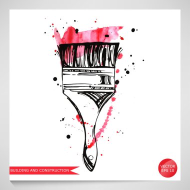 Bir fırça suluboya çizimi.