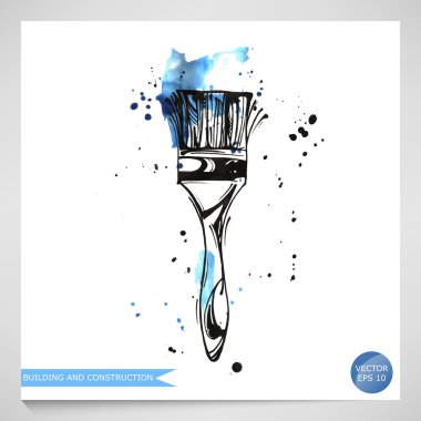 Bir fırça suluboya çizimi.