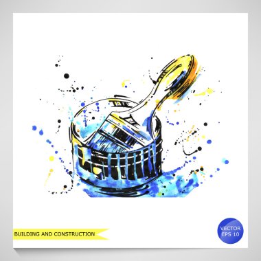 Bir fırça suluboya çizimi.