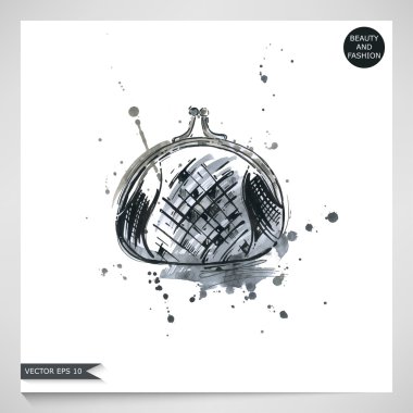 Kadın Çantalar suluboya çizimi.