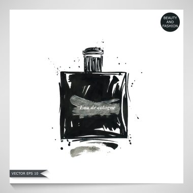 Erkekler için bir parfüm illüstrasyon.