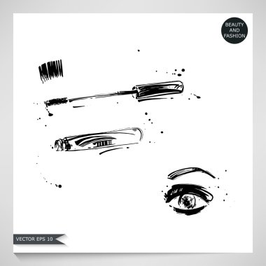 Moda illüstrasyon. Kozmetik.