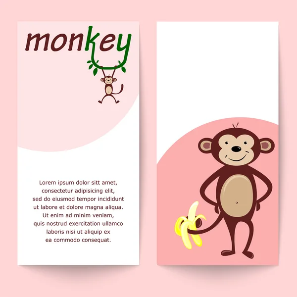 Cute  funny Monkey — Stock Vector