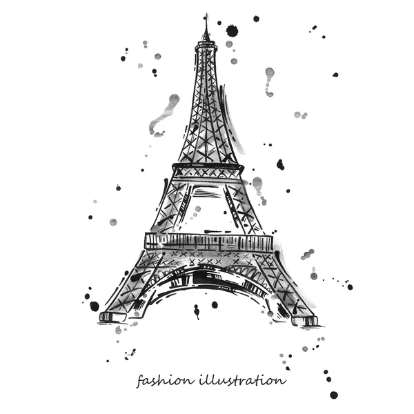 Fashion illustration. Eiffel Tower. — Stock Photo, Image