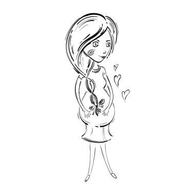 Vector illustration of a pregnant woman.
