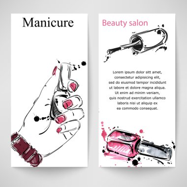 Tırnak cilası ile vektör arka plan.