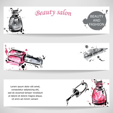 Tırnak cilası ile vektör arka plan.