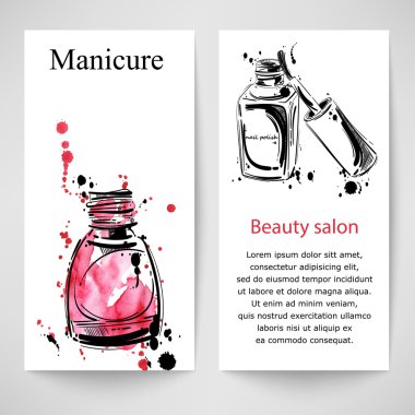 Tırnak cilası ile vektör arka plan.