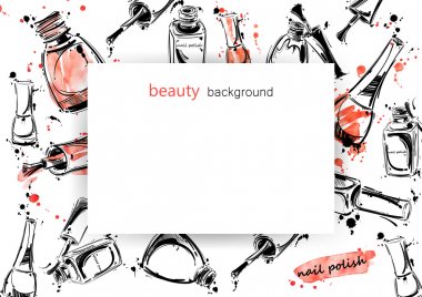 Vector background with nail polish.